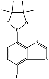 Benzothiazole, 7-fluoro-4-(4,4,5,5-tetramethyl-1,3,2-dioxaborolan-2-yl)- Structure