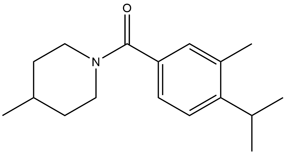 3-Methyl-4-(1-methylethyl)phenyl](4-methyl-1-piperidinyl)methanone 化学構造式