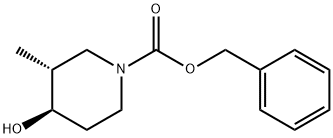 Phenylmethyl (3R,4R)-4-hydroxy-3-methyl-1-piperidinecarboxylate Struktur