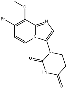 2,4(1H,3H)-Pyrimidinedione, 1-(7-bromo-8-methoxyimidazo[1,2-a]pyridin-3-yl)dihydro- Structure