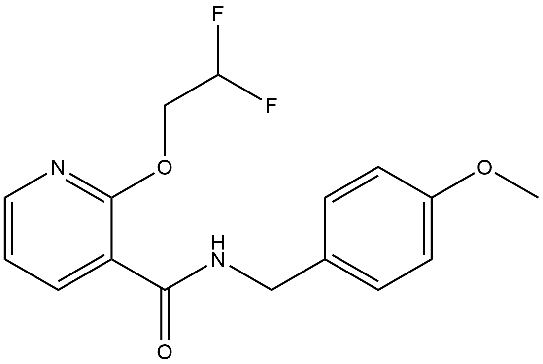 2-(2,2-Difluoroethoxy)-N-[(4-methoxyphenyl)methyl]-3-pyridinecarboxamide Structure