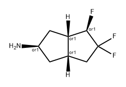 2-Pentalenamine, 4,5,5-trifluorooctahydro-, (2R,3aS,4R,6aS)-rel- 化学構造式