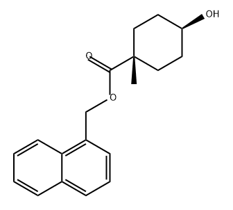 TRANS-萘-1-基甲基 (1R,4R)-4-羟基-1-甲基环己烷-1-羧酸盐 结构式