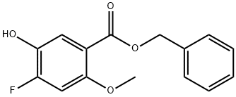 Benzoic acid, 4-fluoro-5-hydroxy-2-methoxy-, phenylmethyl ester 化学構造式