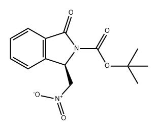 2H-Isoindole-2-carboxylic acid, 1,3-dihydro-1-(nitromethyl)-3-oxo-, 1,1-dimethylethyl ester, (1R)- 化学構造式
