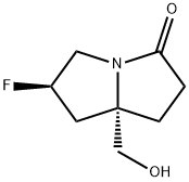 3H-Pyrrolizin-3-one, 6-fluorohexahydro-7a-(hydroxymethyl)-, (6R,7aS)- Struktur