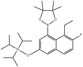 1,3,2-Dioxaborolane, 2-[8-ethyl-7-fluoro-3-[[tris(1-methylethyl)silyl]oxy]-1-naphthalenyl]-4,4,5,5-tetramethyl- Structure