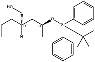 1H-Pyrrolizine-7a(5H)-methanol, 2-[[(1,1-dimethylethyl)diphenylsilyl]oxy]tetrahydro-, (2R,7aS)- Structure