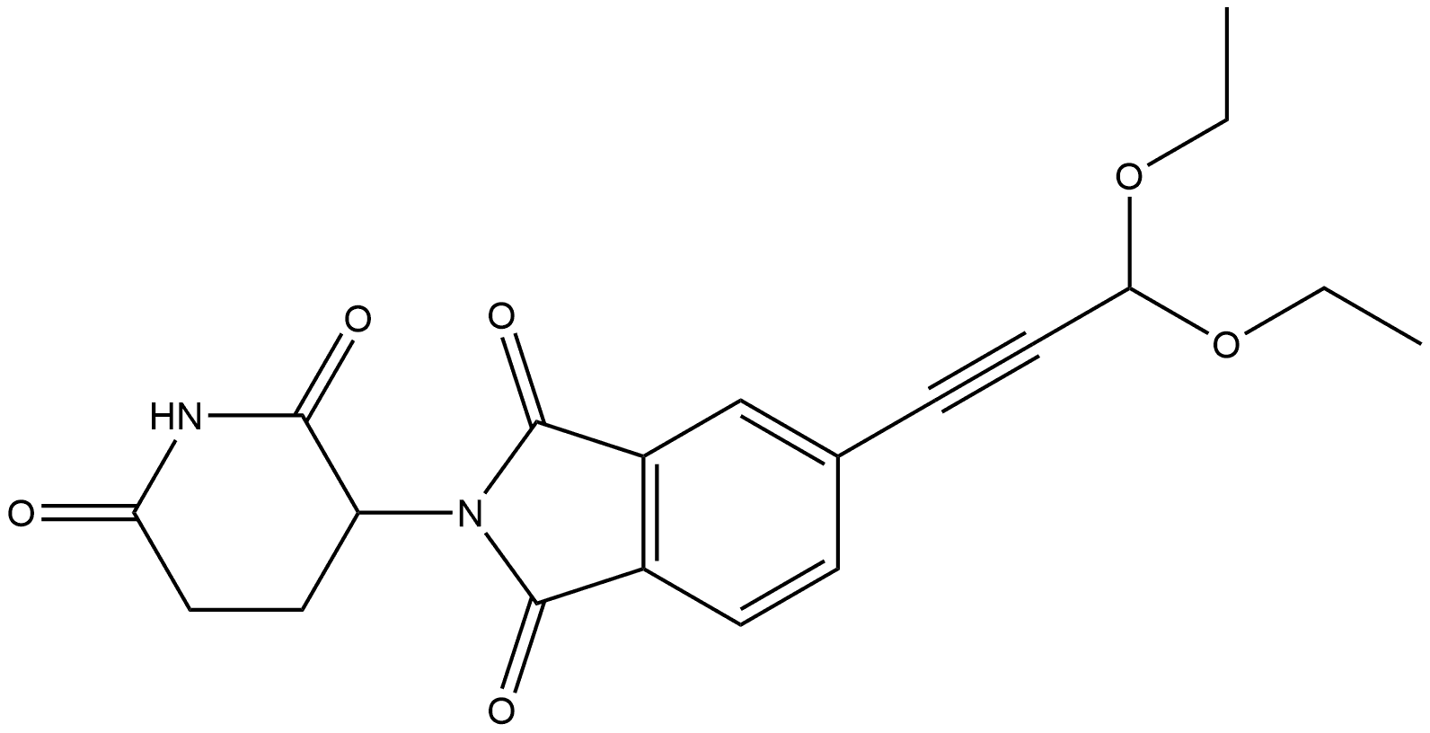 5-(3,3-Diethoxy-1-propyn-1-yl)-2-(2,6-dioxo-3-piperidinyl)-1H-isoindole-1,3(2H)-dione (ACI) Structure