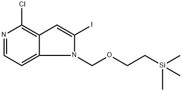 1H-Pyrrolo[3,2-c]pyridine, 4-chloro-2-iodo-1-[[2-(trimethylsilyl)ethoxy]methyl]- Struktur
