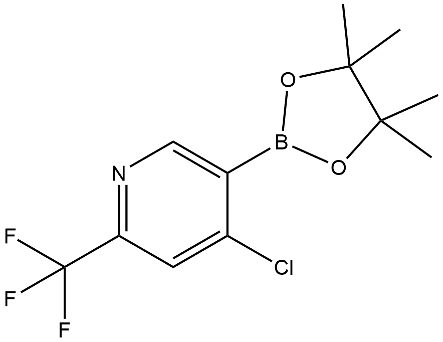 Pyridine, 4-chloro-5-(4,4,5,5-tetramethyl-1,3,2-dioxaborolan-2-yl)-2-(trifluo... Structure