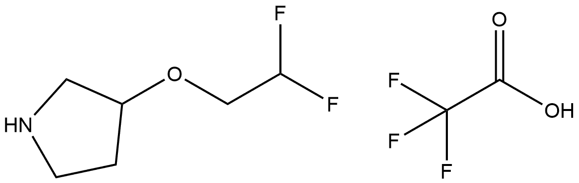 Pyrrolidine, 3-(2,2-difluoroethoxy)-, 2,2,2-trifluoroacetate (1:1) Structure