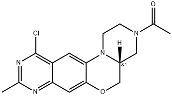 Ethanone, 1-[(4aR)-11-chloro-1,2,4a,5-tetrahydro-9-methylpyrazino[2,1-c]pyrimido[5,4-g][1,4]benzoxazin-3(4H)-yl]- Structure