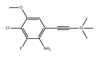 3-氯-2-氟-4-甲氧基-6-((三甲基甲硅烷基)乙炔基)苯胺, 2795109-96-3, 结构式