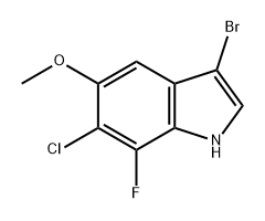 1H-Indole, 3-bromo-6-chloro-7-fluoro-5-methoxy- 化学構造式