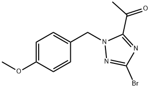 Ethanone, 1-[3-bromo-1-[(4-methoxyphenyl)methyl]-1H-1,2,4-triazol-5-yl]- Structure