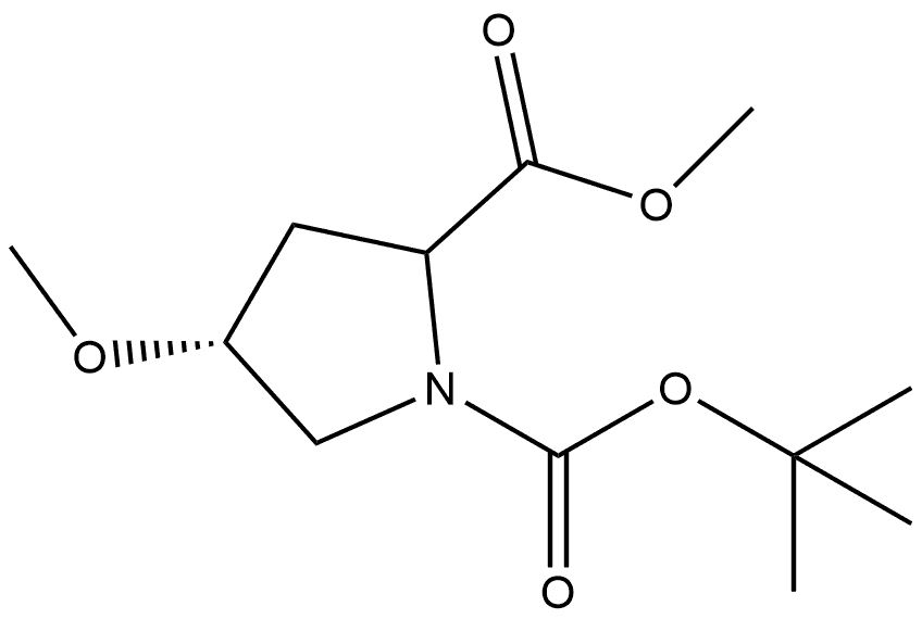 1-tert-butyl 2-methyl (4R)-4-methoxypyrrolidine-1,2-dicarboxylate Structure