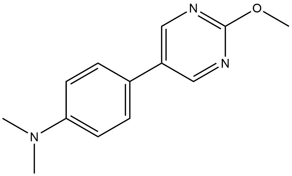 4-(2-Methoxy-5-pyrimidinyl)-N,N-dimethylbenzenamine 化学構造式