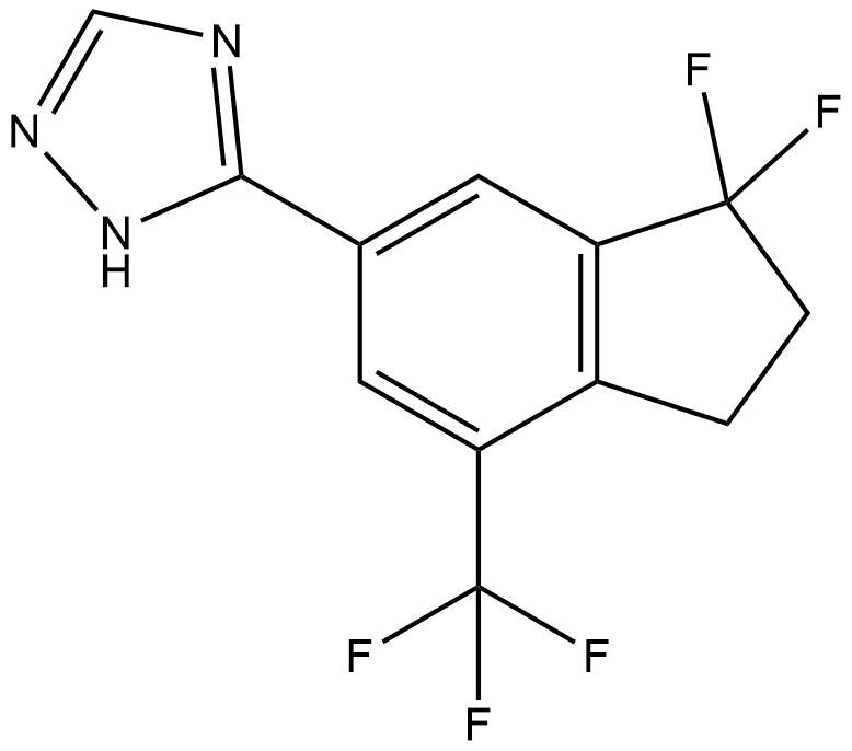 3-(3,3-difluoro-7-(trifluoromethyl)-2,3-dihydro-1H-inden-5-yl)-4H-1,2,4-triazole Struktur