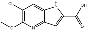 1H-Pyrrolo[3,2-b]pyridine-2-carboxylic acid, 6-chloro-5-methoxy- Structure