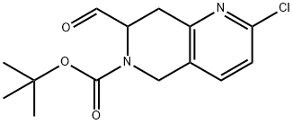 1,1-Dimethylethyl 2-chloro-7-formyl-7,8-dihydro-1,6-naphthyridine-6(5H)-carboxylate Struktur