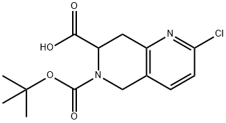 1,6-Naphthyridine-6,7(5H)-dicarboxylic acid, 2-chloro-7,8-dihydro-, 6-(1,1-dimethylethyl) ester Structure