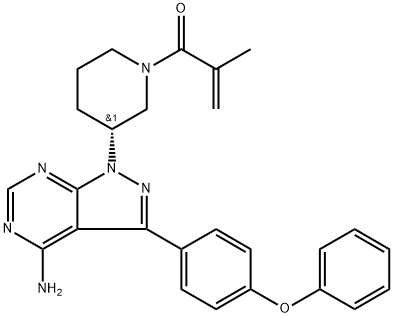 2-Propen-1-one, 1-[(3R)-3-[4-amino-3-(4-phenoxyphenyl)-1H-pyrazolo[3,4-d]pyrimidin-1-yl]-1-piperidinyl]-2-methyl- Struktur