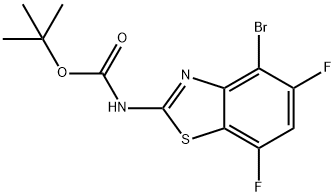 (4-溴-5,7-二氟苯并[D]噻唑-2-基)氨基甲酸叔丁酯, 2797977-83-2, 结构式