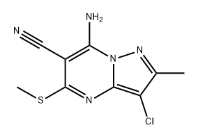 Pyrazolo[1,5-a]pyrimidine-6-carbonitrile, 7-amino-3-chloro-2-methyl-5-(methylthio)- Structure