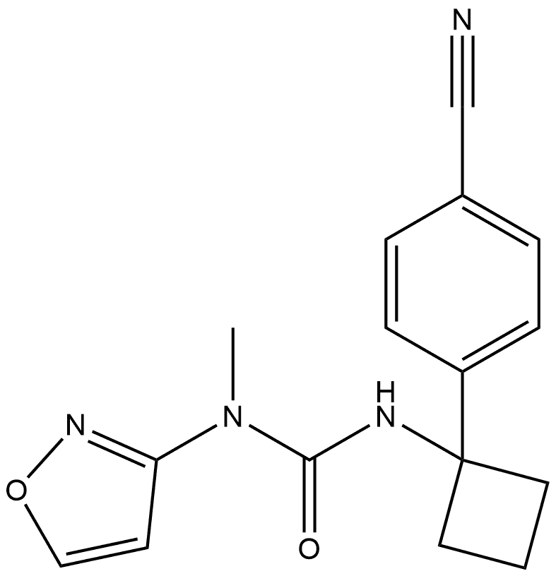 N′-1-(4-Cyanophenyl)cyclobutyl-N-3-isoxazolyl-N-methylurea Structure