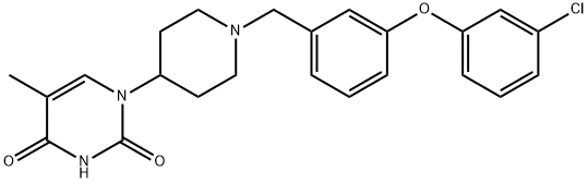 1-[1-[[3-(3-Chlorophenoxy)phenyl]methyl]-4-piperidinyl]-5-methyl-2,4(1H,3H)-pyrimidinedione Structure