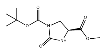 1,4-Imidazolidinedicarboxylic acid, 2-oxo-, 1-(1,1-dimethylethyl) 4-methyl ester, (4S)- 化学構造式