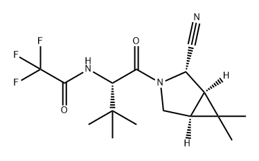 Acetamide, N-[(1S)-1-[[(1R,2S,5S)-2-cyano-6,6-dimethyl-3-azabicyclo[3.1.0]hex-3-yl]carbonyl]-2,2-dimethylpropyl]-2,2,2-trifluoro- Struktur