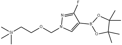 1H-Pyrazole, 3-fluoro-4-(4,4,5,5-tetramethyl-1,3,2-dioxaborolan-2-yl)-1-[[2-(trimethylsilyl)ethoxy]methyl]- Structure