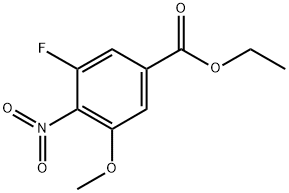 3-氟-5-甲氧基-4-硝基苯甲酸乙酯 结构式