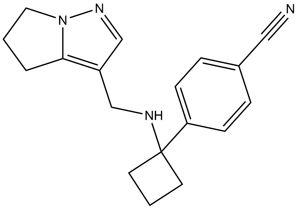 4-1-(5,6-Dihydro-4H-pyrrolo1,2-bpyrazol-3-yl)methylaminocyclobutylbenzonitrile Struktur