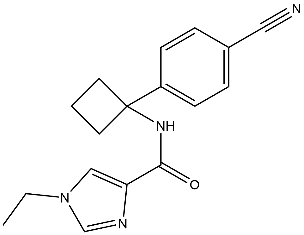 N-1-(4-Cyanophenyl)cyclobutyl-1-ethyl-1H-imidazole-4-carboxamide Structure