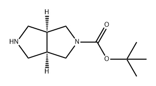 Pyrrolo[3,4-c]pyrrole-2(1H)-carboxylic acid, hexahydro-, 1,1-dimethylethyl ester, (3aR,6aS)- Struktur