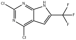 7H-Pyrrolo[2,3-d]pyrimidine, 2,4-dichloro-6-(trifluoromethyl)- 化学構造式