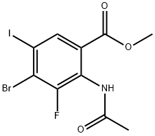 Benzoic acid, 2-(acetylamino)-4-bromo-3-fluoro-5-iodo-, methyl ester|2-乙酰氨基-4-溴-3-氟-5-碘苯甲酸甲酯