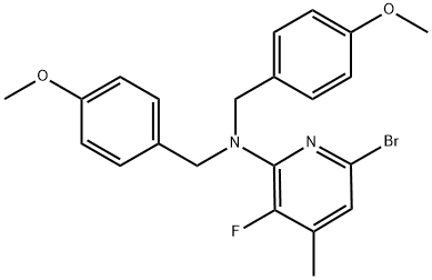 2-Pyridinamine, 6-bromo-3-fluoro-N,N-bis[(4-methoxyphenyl)methyl]-4-methyl- Structure