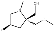 2-Pyrrolidinemethanol, 4-fluoro-2-(methoxymethyl)-1-methyl-, (2R,4R)- Struktur