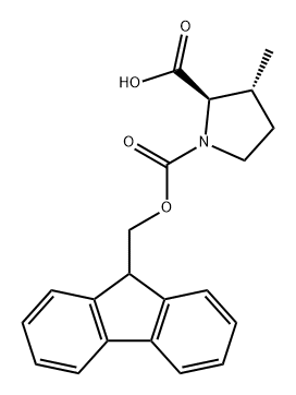 1,2-Pyrrolidinedicarboxylic acid, 3-methyl-, 1-(9H-fluoren-9-ylmethyl) ester, (2R,3R)- Struktur