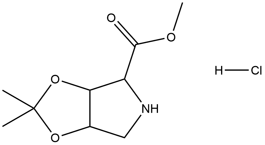 Methyl 2,2-dimethyltetrahydro-4H-[1,3]dioxolo[4,5-c]pyrrole-4-carboxylate hydrochloride Struktur