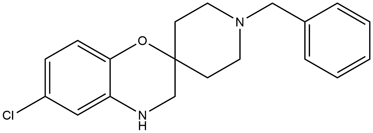 6-Chloro-3,4-dihydro-1'-(phenylmethyl)-spiro[2H-1,4-benzoxazine-2,4'-piperidine 结构式