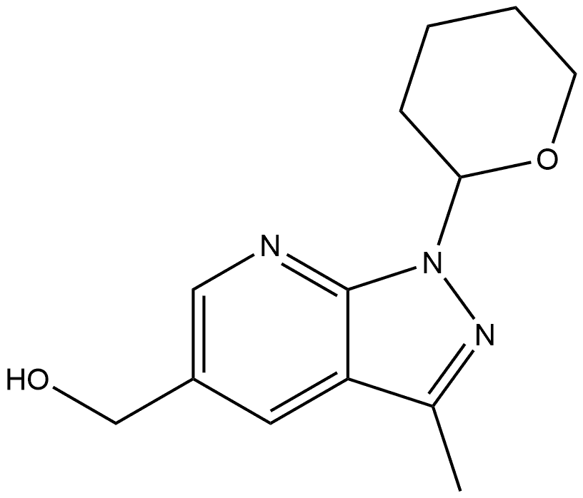 (3-Methyl-1-(tetrahydro-2H-pyran-2-yl)-1H-pyrazolo[3,4-b]pyridin-5-yl)methanol Structure