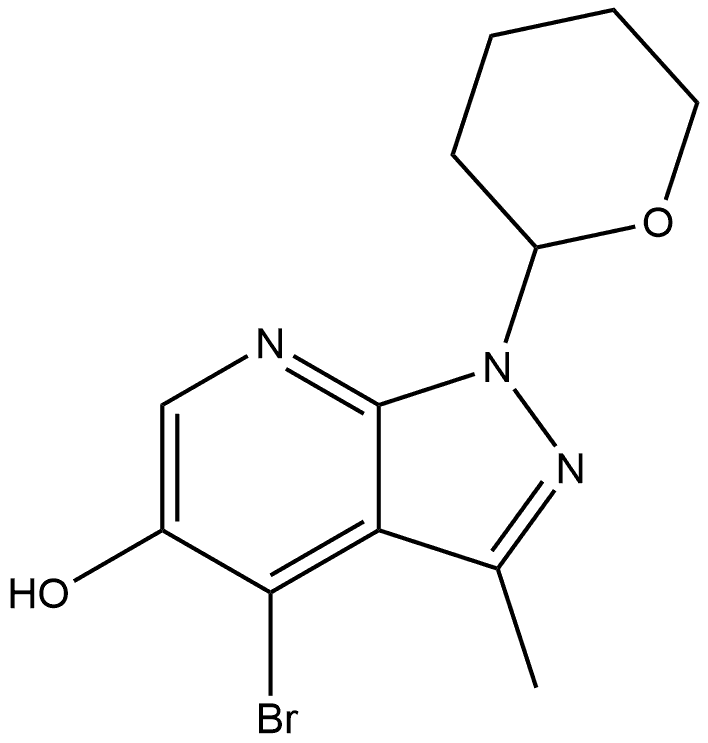 4-溴-3-甲基-1-(四氢2H-吡喃-2-基)-1H-吡唑并[3,4-B]吡啶-5-醇,2803705-03-3,结构式