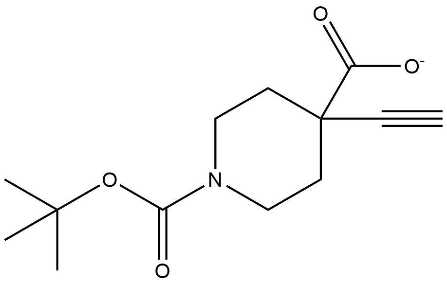 1-(1,1-Dimethylethyl) 4-ethynyl-1,4-piperidinedicarboxylate 化学構造式