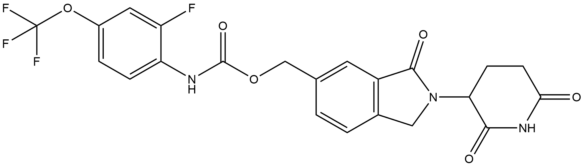 [2-(2,6-Dioxo-3-piperidinyl)-2,3-dihydro-3-oxo-1H-isoindol-5-yl]methyl N-[2-fluoro-4-(trifluoromethoxy)phenyl]carbamate Structure