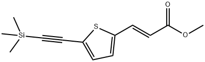 Methyl (E)-3-(5-((trimethylsilyl)ethynyl)thiophen-2-yl)acrylate 化学構造式